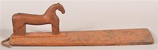 19th Century 1836 Carved Mangle Board.