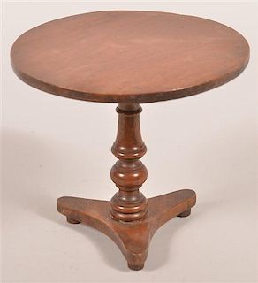 Miniature Walnut Tilt Top Table.