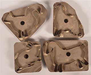 4 PA 19th Century Animal Form Cookie Cutters.