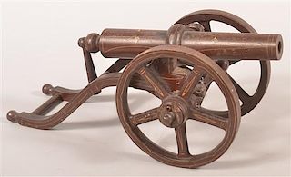 Antique Cast Iron Working Cannon Model.