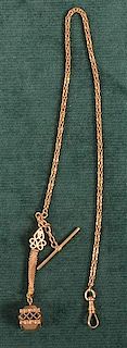 Victorian 14K Yellow Gold Watch Fob.