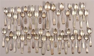 Lot of Antique American Coin Silver Teaspoons.