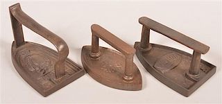 Three Antique Cast Iron Flat Irons.