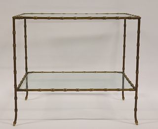 Bagues Style Bronze Bamboo Form Table.