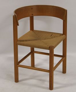 Midcentury Fritz Hansen Blonde Wood Corner Chair