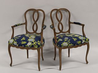A Midcentury Pair Of Neoclassical Style Chairs.