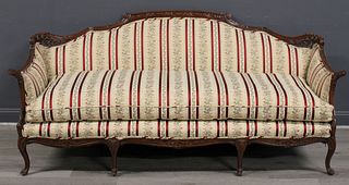 Antique And Finely Carved Mahogany Sofa.