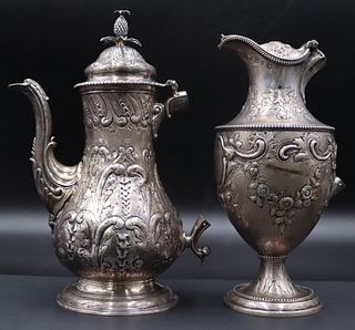 SILVER. (2) 18th Century English Silver Teapots.