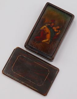 Russian Lacquered Box with Hidden Erotic Scene.