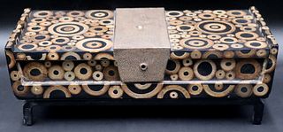 Signed R&Y Augousti Shagreen and Bamboo Hinged