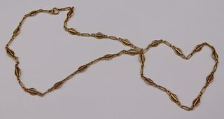 JEWELRY. French 18kt Gold Chain Link Necklace.