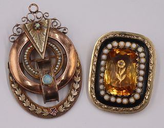 JEWELRY. (2) Victorian 14kt Gold Brooches.