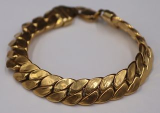JEWELRY. Italian 18kt Gold Curb Link Bracelet.