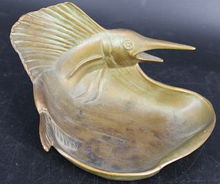 McClelland Barclay Bronzed Sword Fish Bowl.