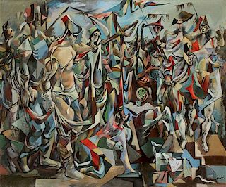 SURREALISTIC OIL ON CANVAS, WALTER QUIRT