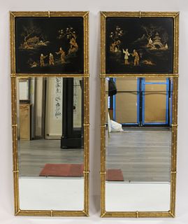 A Vintage Pair Of Gilt Bamboo Form Chinoiserie