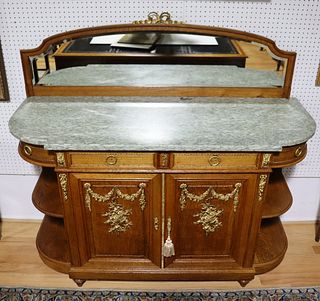 Antique French Bronze Mounted Marbletop Cabinet.