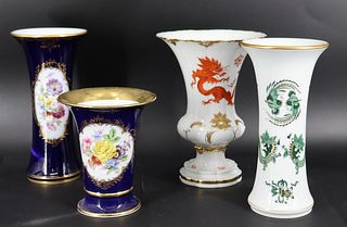 4 Meissen Porcelain Vases.