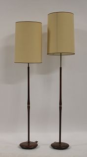 A Midcentury Matched Pair Of Floor Lamps.