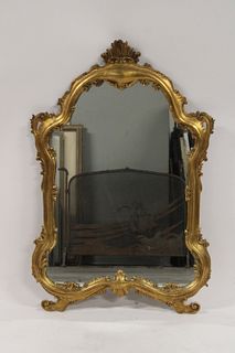 Midcentury Italian Giltwood Mirror.