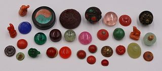 Collection of (29) Stopper Caps Inc Jade and Coral