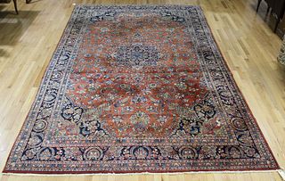 Large Antique And Finely Hand Woven Sarouk Carpet.