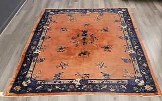 Art Deco And Finely Hand Woven Chinese Carpet.