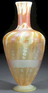 AN EARLY TIFFANY ART GLASS VASE, LATE 19TH C