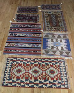 8 Vintage Native American Style Carpets/Blankets.