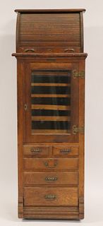 Antique "Harvard" Oak Dental Cabinet.