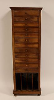 Antique Multi Drawer Cabinet With File Base.