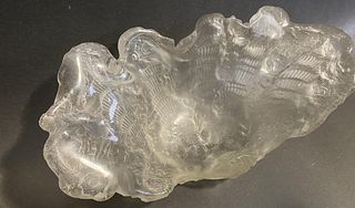 Amanda Brisbane Art Glass Sculpture Bowl "FROZEN WATER"
