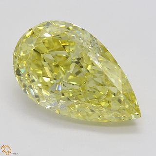 3.24 ct, Natural Fancy Intense Yellow Even Color, VS1, Pear cut Diamond (GIA Graded), Appraised Value: $235,800 