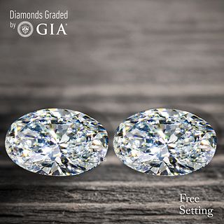 6.02 carat diamond pair, Oval cut Diamonds GIA Graded 1) 3.01 ct, Color D, VS2 2) 3.01 ct, Color D, VS2. Appraised Value: $365,600 