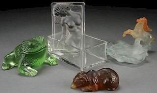 A DAUM AND LALIQUE ART GLASS GROUP, 20TH CENTURY