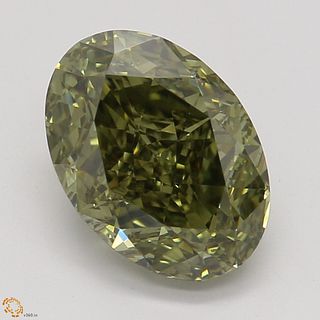 1.52 ct, Natural Fancy Deep Grayish Yellowish Green Even Color, VS2, Oval cut Diamond (GIA Graded), Appraised Value: $76,200 