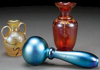 A BOHEMIAN AND STEUBEN ART GLASS GROUP