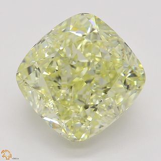3.81 ct, Natural Fancy Light Yellow Even Color, IF, Cushion cut Diamond (GIA Graded), Appraised Value: $79,200 