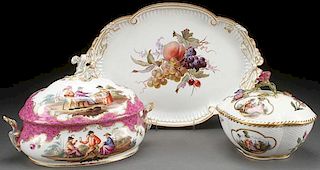 A FINE EARLY MEISSEN TUREENS AND PLATTER GROUP
