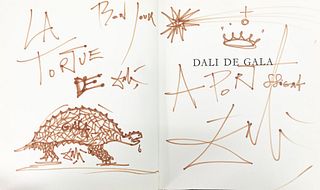 Salvador Dali - La Tortue Original Drawing