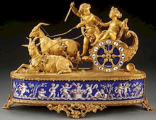 A VERY FINE FRENCH ENAMEL AND GILT BRONZE FIGURAL