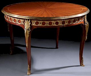 A FRENCH LOUIS XVI STYLE GILT BRONZE ROSEWOOD AND