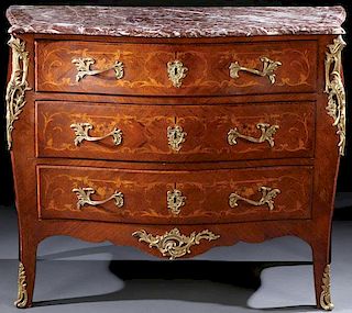 A GOOD FRENCH LOUIS XV STYLE MARBLE GILT BRONZE