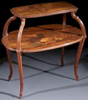 A FRENCH EMILE GALLE ART NOUVEAU MARQUETRY STAND