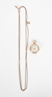 A Ladies Antique Watch With Chain