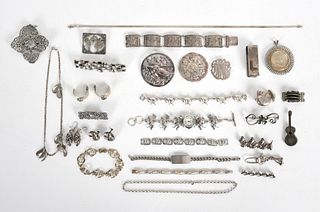 A Large Group of Estate Sterling Jewelry
