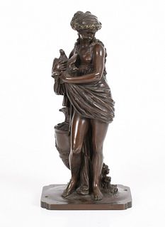 French Patinated Bronze Classical Maiden
