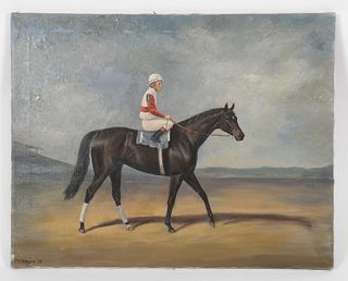 Horse and Jockey, Oil on Canvas
