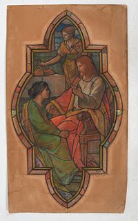 Nicola D'Ascenzo (1871 - 1954) Stained Glass Design