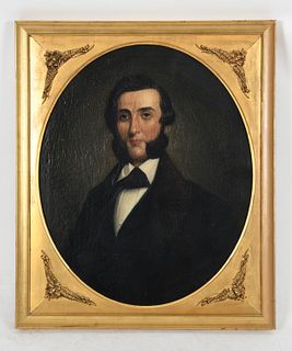 An American Portrait Dated 1855, Oil on Canvas